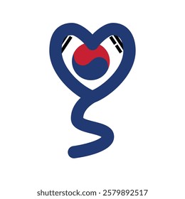 South Korea heart ballon flag icon