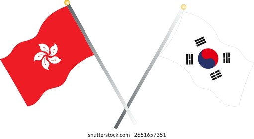 Bandeira da Coreia do Sul e Hong kong