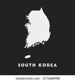 South Korea icon. Country map on dark background. Stylish South Korea map with country name. Vector illustration.