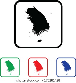South Korea Icon Illustration with Four Color Variations