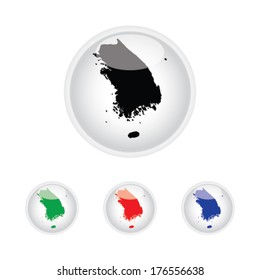 South Korea Icon Illustration with Four Color Variations