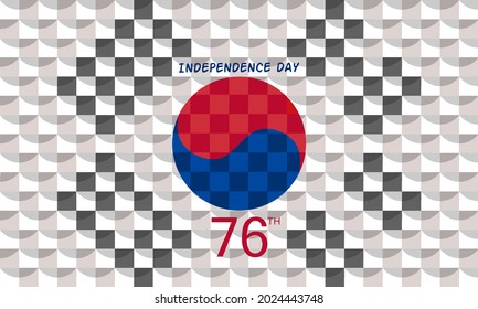 South Korea independence day 15th august with abstract South Korea flag low poly style concept vector illustration