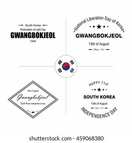 South Korea independence day label design