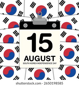 Dia da Independência da Coreia do Sul Pequeno Calendário de Parede