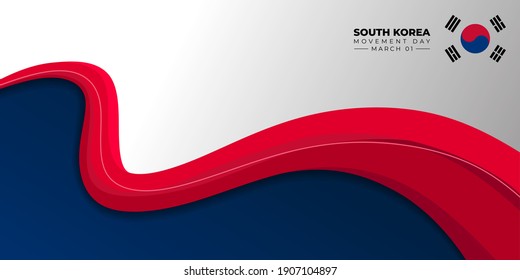 South Korea Independence movement day. Red and blue abstract background design. good template for South Korean national day design.