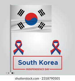 South Korea independence movement day greeting card, banner with template text vector illustration.