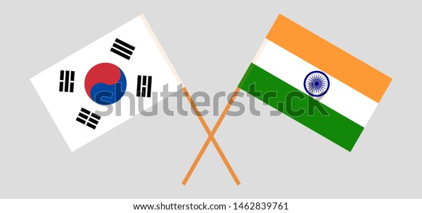 South Korea India Crossed Korean Indian Stock Vector (Royalty Free ...