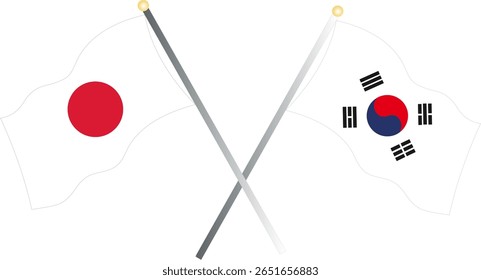 Bandeira da Coreia do Sul e do Japão
