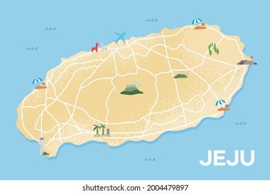 South Korea Jeju Island Road Map