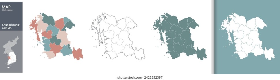 South Korea Korean peninsula Chungcheongnam-do map