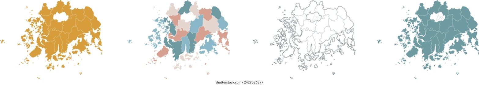 South Korea Korean peninsula Jeollanam-do map