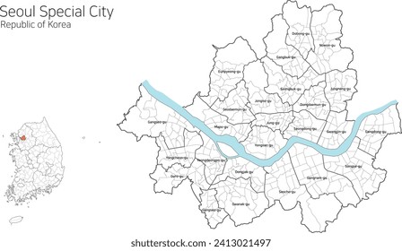 South Korea local area map-seoul