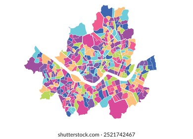 Mapa da área local da Coreia do Sul-seul, imagem de elementos vetoriais para marketing, produto digital, arte em parede e impressões em cartaz.