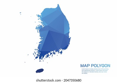 South Korea Map Abstract geometric rumpled triangular low poly style gradient graphic on white background