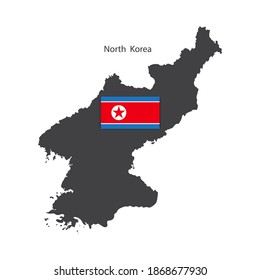 South korea map. Abstract poster with silhouette north korea. Korean traditional line. Stock image.