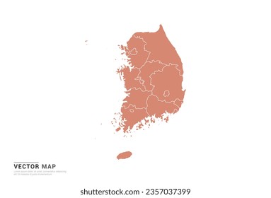 South Korea Map - abstract style orange isolated on white background for design vector.