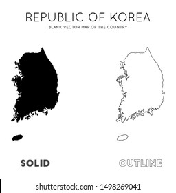 South Korea map. Blank vector map of the Country. Borders of South Korea for your infographic. Vector illustration.