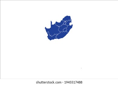 South Korea Map blue Color on White Backgound