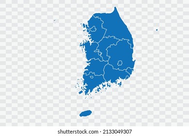 South Korea Map blue Color on Backgound png