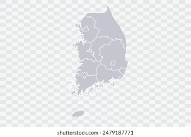 South Korea Map Cloud Color on White Background quality files Png
