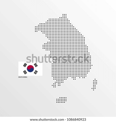South Korea Map design with flag and light background vector 