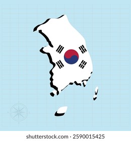  South Korea map Design Vector illustration graphic
