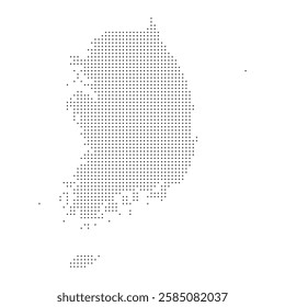 south korea map dotted halftone vector illustration. south korea geographic map on a white background for banner, website, infographic, education