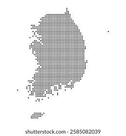 south korea map dotted halftone vector illustration. south korea geographic map on a white background for banner, website, infographic, education