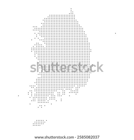 south korea map dotted halftone vector illustration. south korea geographic map on a white background for banner, website, infographic, education
