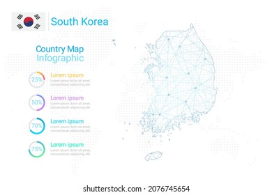 Südkorea Karte mit Elementen der Infografik-Vorlage. Vektor eps10.