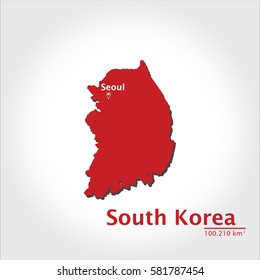 South Korea Map, With Extensive State and Capital State, Using For Business, Education, etc.