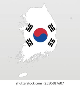 South Korea Map Flag design illustration free editable for design template of Europe Country material