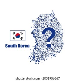 South Korea map flag made from question mark.