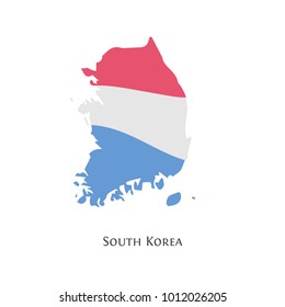 South Korea map in flat style. Vector illustration