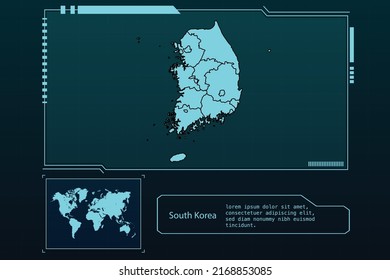 South Korea Map Futuristic  infographic Map element collection background