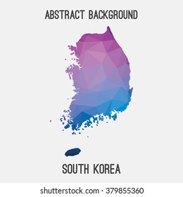 South Korea map in geometric polygonal style.Abstract tessellation,modern design background. Vector illustration EPS8