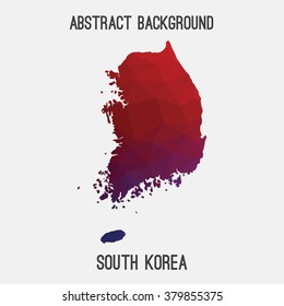 South Korea map in geometric polygonal style.Abstract tessellation,modern design background. Vector illustration EPS8