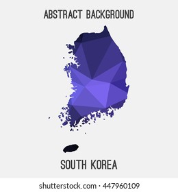 South Korea map in geometric polygonal,mosaic style.Abstract tessellation,modern design background. Vector illustration EPS8