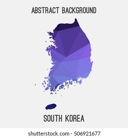South Korea map in geometric polygonal,mosaic style.Abstract tessellation,modern design background,low poly. Vector illustration.
