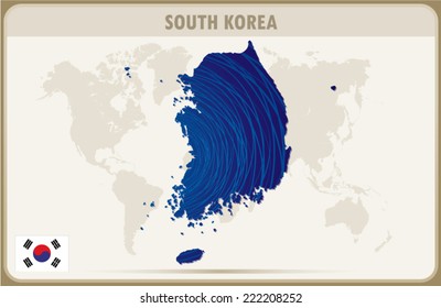 South Korea map graphic design, Vector.