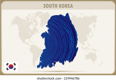  SOUTH KOREA map graphic, Vector.