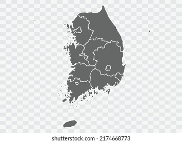 South Korea Map Grey Color On Stock Vector (Royalty Free) 2174668773 ...