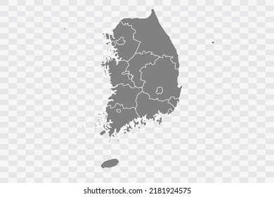 Corea del Sur Mapa el color gris en los archivos de calidad de fondo blanco Png