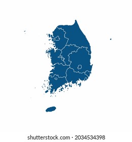 South Korea map High Detailed on white background. Abstract design vector illustration eps 10