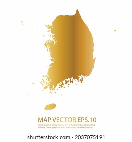 South Korea map High Detailed on white background. gold gradient color. Abstract design vector illustration eps 10