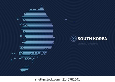 Mapa de corea del sur.
mapa horizontal en forma de barra de los países para el folleto.