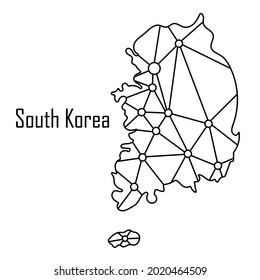 South Korea map icon, vector illustration in black isolated on white background.