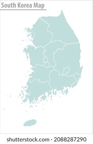 mapa ilustrativo de corea del sur vector detallado mapa de corea del sur con regiones.