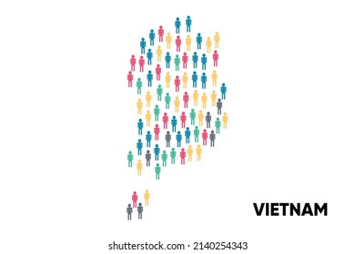 Mapa de Corea del Sur hecho por un grupo de personas, Población. Globalización. Personas de diferentes países