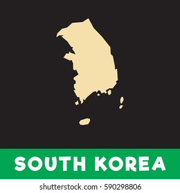 south korea map minimalist with white color simple